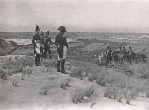 Napóleon felméri a La Manche-csatornát, illusztráció a 